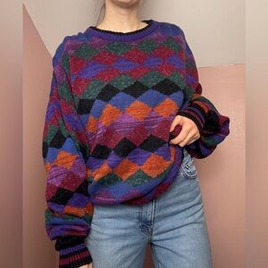 Vintage Tricot Funky Grandpa Sweater